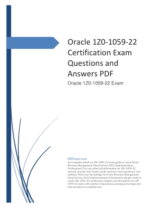 Oracle 1Z0-1059-22 Certification Exam Questions and Answers PDF