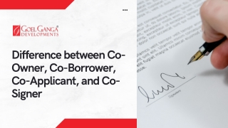 Difference between Co-Owner, Co-Borrower, Co-Applicant, and Co-Signer (PPT)