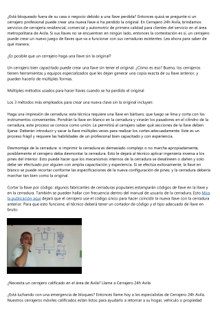 ¿Puede un cerrajero hacer una copia de llave a partir de una cerradura?