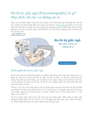 Đo đa ký giấc ngủ (Polysomnography) là gì? Mục đích, thủ tục và những rủi ro