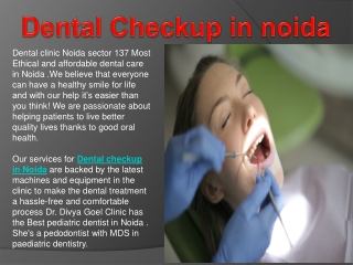 Dental Checkup in Noida