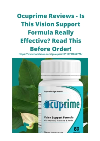 Ocuprime Reviews - Is This Vision Support Formula Really Effective_ Read This Before Order!