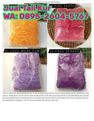 Ô8ᑫ5-ᒿϬÔ4-57Ϭ7 (WA) Jual Tali Kur Probolinggo Tali Kur Merah