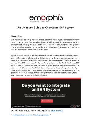 An Ultimate Guide to Choose an EHR System