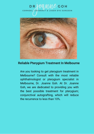 Reliable pterygium treatment in Melbourne