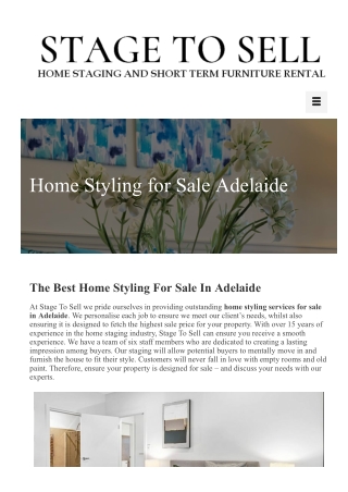 Home Styling For Sale Adelaide