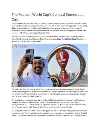 The Football World Cup’s Carnival Comes at a Cost