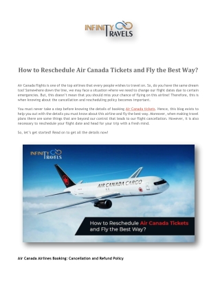 How to Reschedule Air Canada Tickets and Fly the Best Way