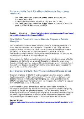 EMEA Meningitis Diagnostic Testing Market