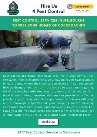 Pest Control Services in Melbourne To Free Your Homes of Cockroaches