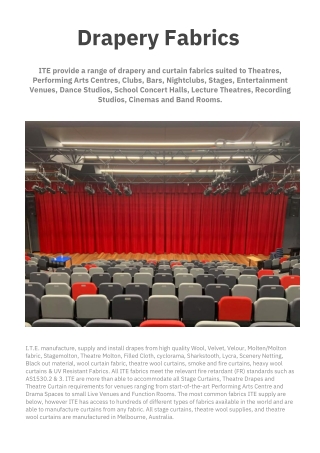 Theatre Drapes and Stage Curtains - I.T.E
