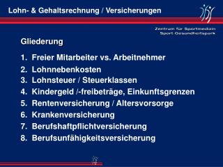Lohn- &amp; Gehaltsrechnung / Versicherungen