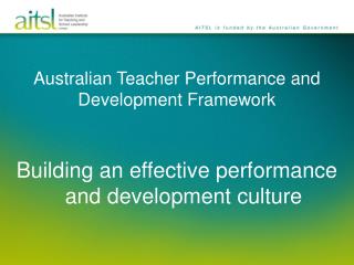 Australian Teacher Performance and Development Framework