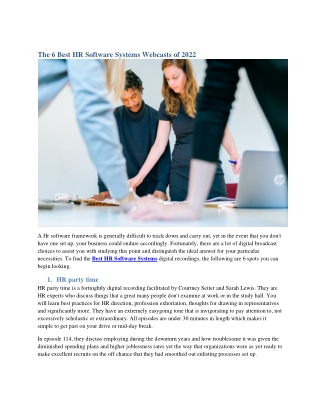 The 6 Best HR Software Systems Webcasts of 2022