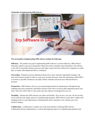 Erp Software in UAE