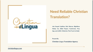 Need Reliable Christian Translation?