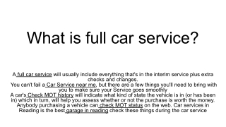 What is full car service_