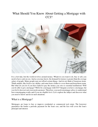 What Should You Know About Getting a Mortgage with CCJ