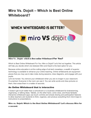 Miro vs Dojoiit