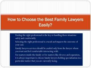 How to Choose the Best Family Lawyers Easily