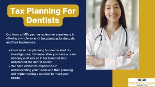 Discover Tax Planning For Dentists