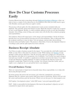 How Do Clear Customs Processes Easily