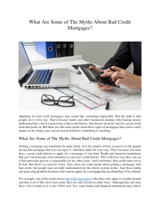 What Are Some of The Myths About Bad Credit Mortgages
