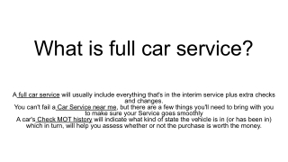 What is full car service_