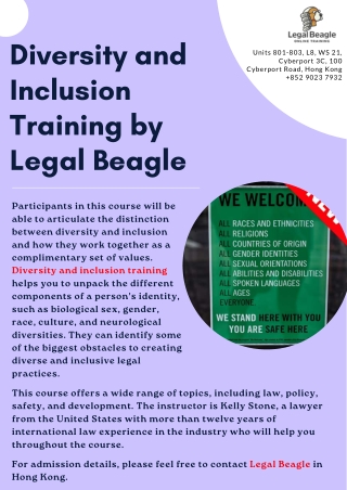 Diversity and Inclusion Training by Legal Beagle