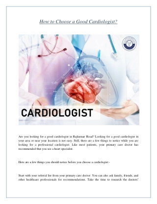How to Choose a Good Cardiologist?