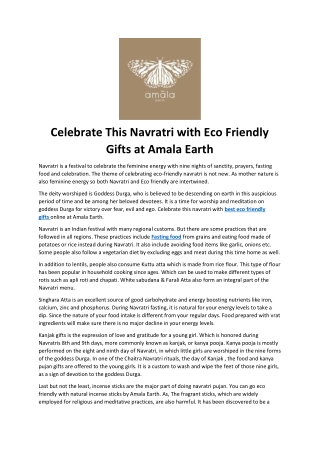 Celebrate This Navratri with Eco Friendly Gifts at Amala Earth