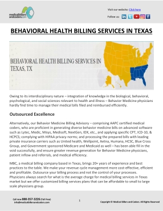 BEHAVIORAL HEALTH BILLING SERVICES IN TEXAS