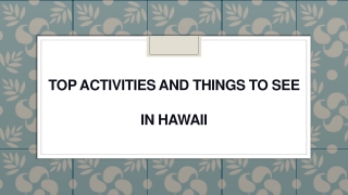 Top Activities and Things to See in Hawaii