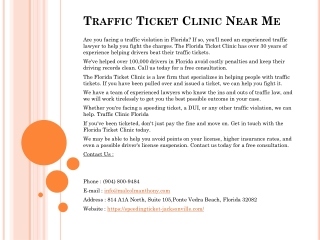 Traffic Ticket Clinic Near Me