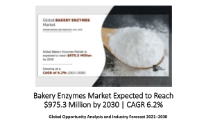 Bakery Enzymes Market Size, Share | Global Industry Forecast