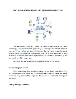 WHY SHOULD SMALL BUSINESSES USE DIGITAL MARKETING