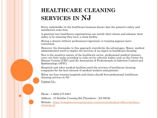 healthcare cleaning services in NJ