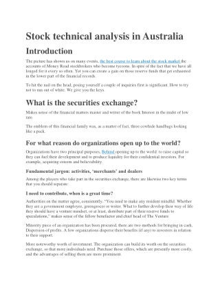 Stock technical analysis in Australia