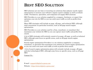 Best SEO Solution