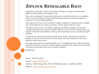 Ziplock Resealable Bags