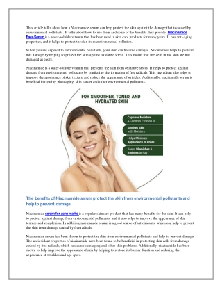 What is the Best Niacinamide Serum for face?