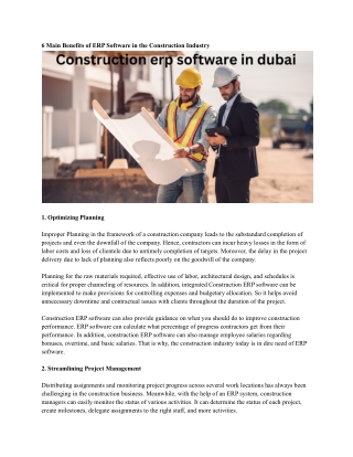 Construction erp software in dubai