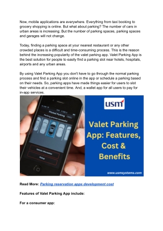 Valet Parking App_ Features, Cost And Benefits