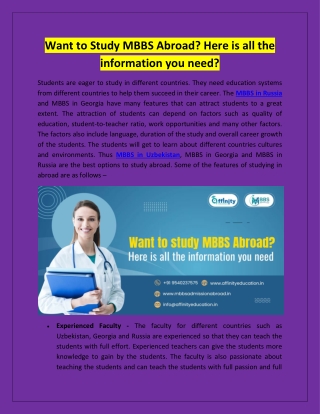 Want to Study MBBS Abroad? Here is all the information you need?