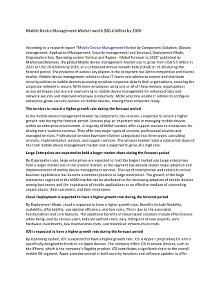 Mobile Device Management Market worth $20.4 billion by 2026