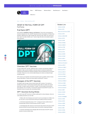 What is the Full Form of DPT-PW
