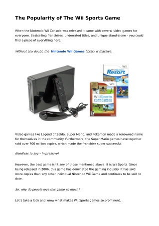 Nintnedo Wii Console Bundle at Low Price | Voomwa