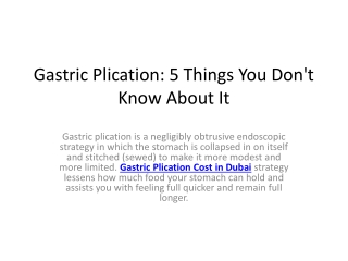 Gastric Plication