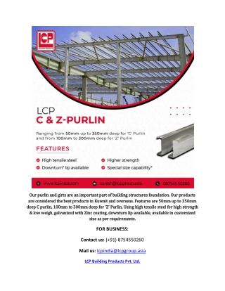 Metal purlin roof sheet in kuwait