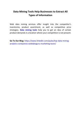 Data Mining Tools Help Businesses to Extract All Types of Information